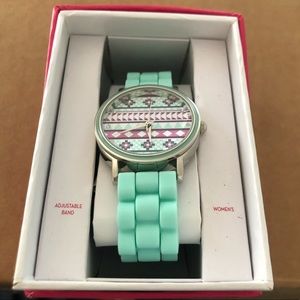 Tribal blue & pink wristwatch